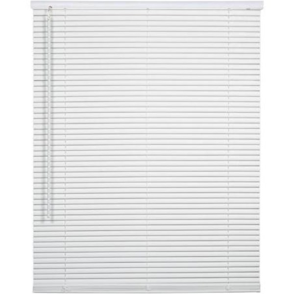 Home Impressions 25 In. x 72 In. x 1 In. White Vinyl Light Filtering Cordless Mini Blind