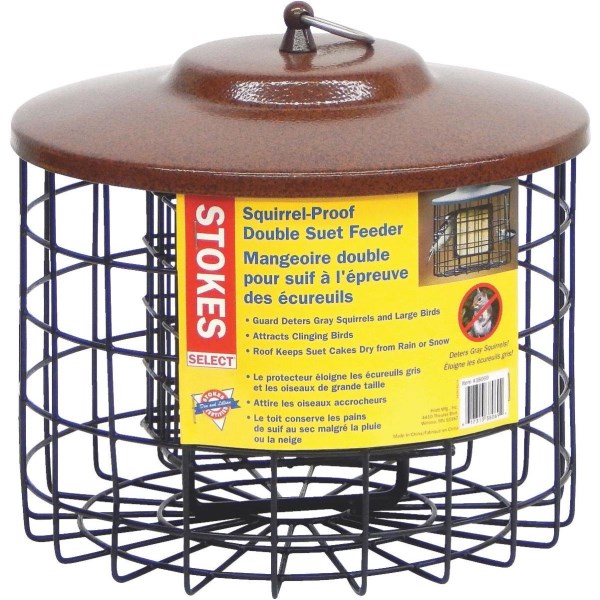 Stokes Select Black 2-Cake Metal Squirrel Proof Suet Feeder