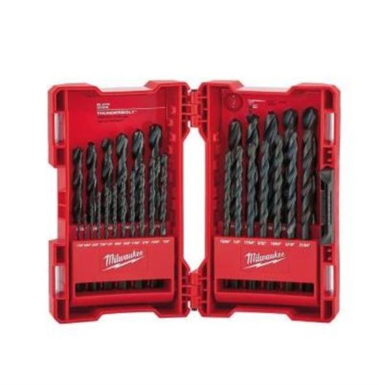 Milwaukee THUNDERBOLT 29-Piece Black Oxide Drill Bit Set, 1/16 In. thru 1/2 In.