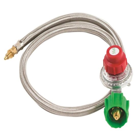 Bayou Classic 36 In. Stainless Steel Low Pressure LP Hose & Adjustable Regulator