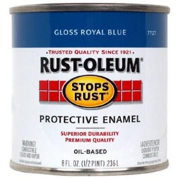 Rust-Oleum Stops Rust Oil Based Gloss Protective Rust Control Enamel, Royal Blue, 1/2 Pt.