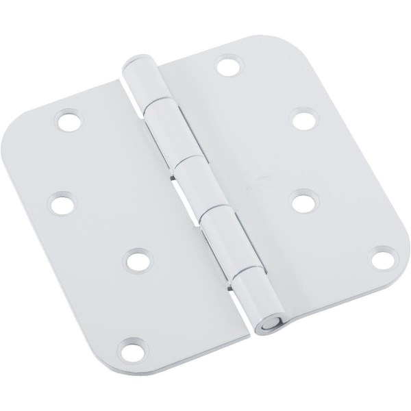 National 4 In. x 5/8 In. Radius White Door Hinge