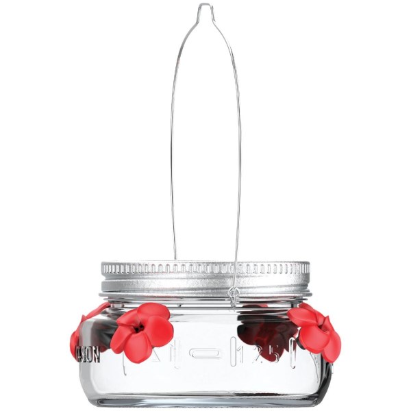 Nature's Way 6 Oz. Glass Mason Jar Hummingbird Feeder